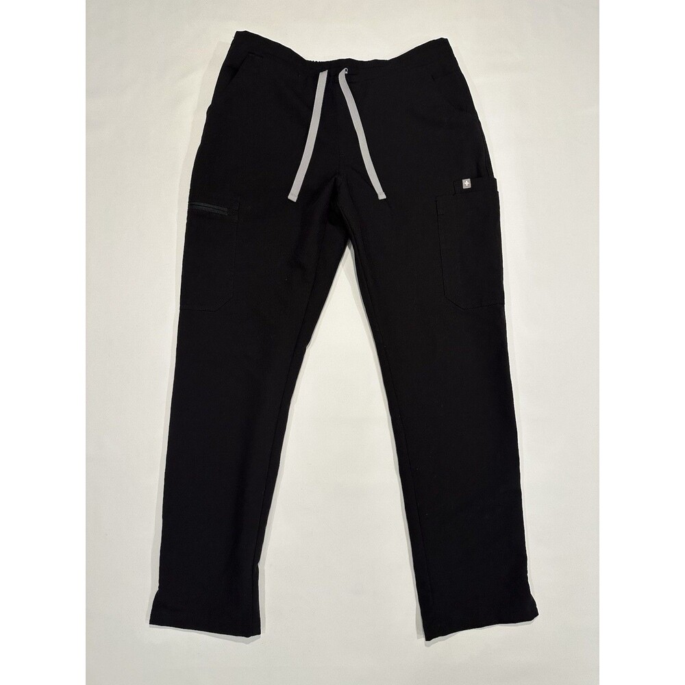 FIGS Technical Collection Unisex Black Scrub Pants Size S Polyester Knit